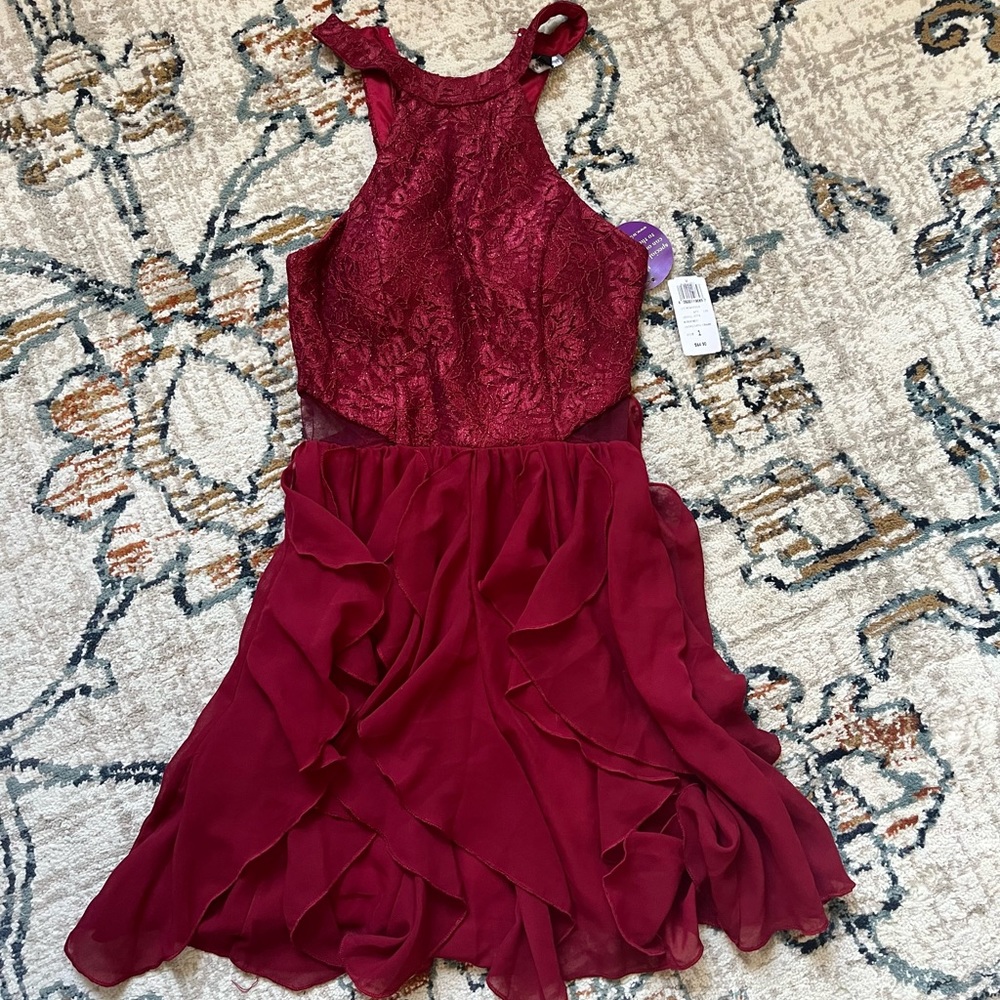 Ruffled red party dress
